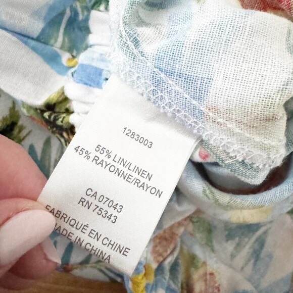 RACHEL ZOE Linen Tropical Print Tank Top Midi Skirt Set Small S - Picture 8 of 8